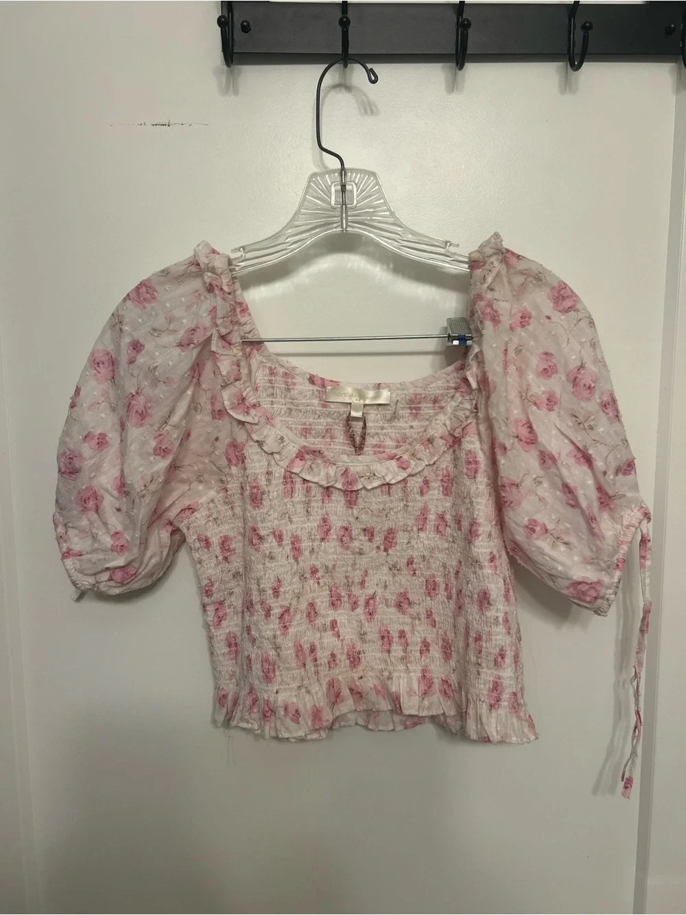 Love Shack Fancy Molly Heirloom Printed Top in Sterling Dusk